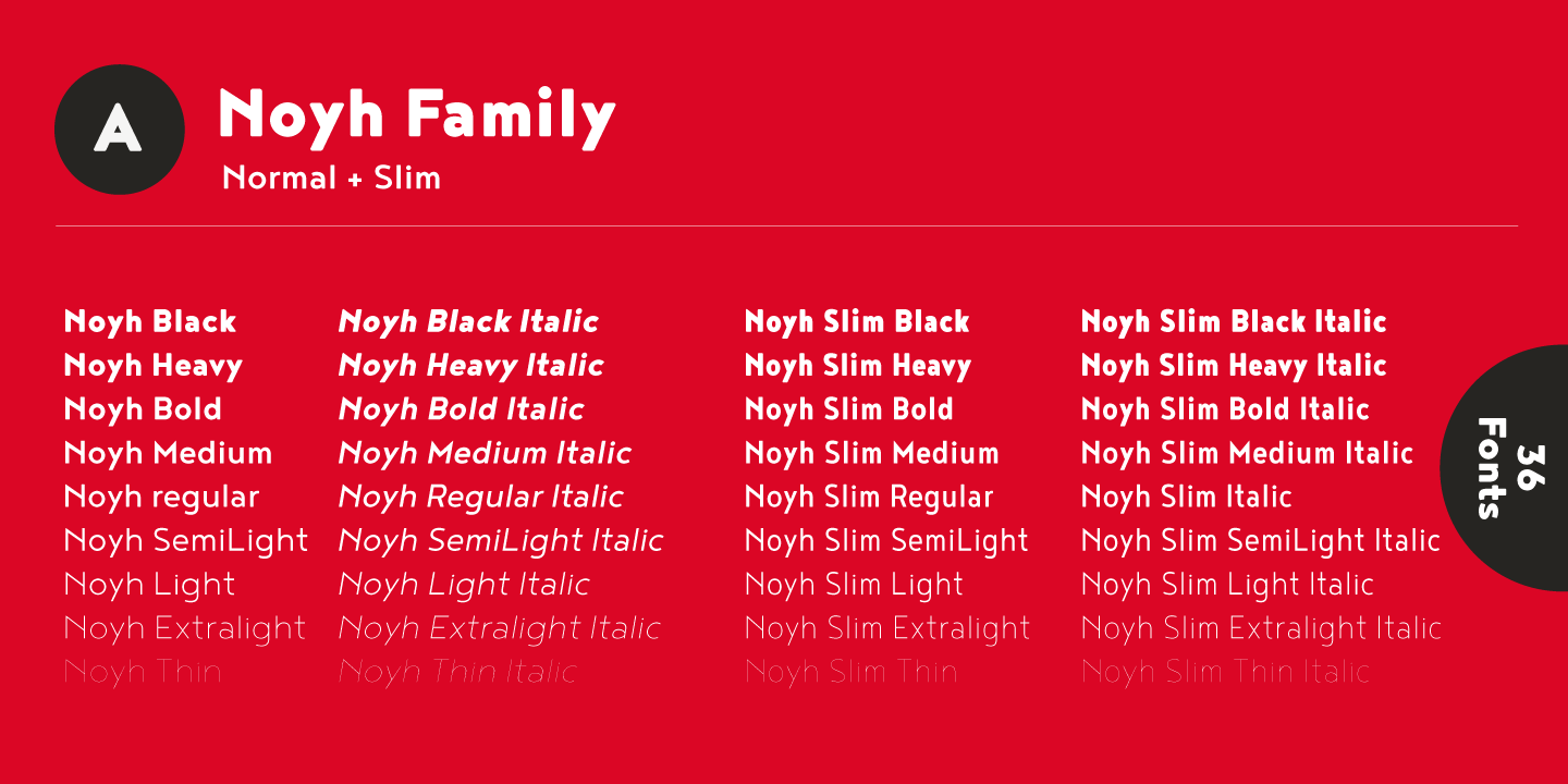 Beispiel einer Noyh R Regular-Schriftart